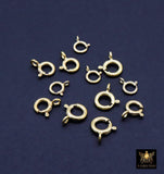 14 K Gold Filled Spring Ring 7.0 mm Clasps, 6.0 mm Jewelry Findings # 2118, 8.0 mm Stamped 14 20 with Open Loop