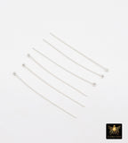 925 Sterling Silver Ball End Headpins, 14 20 Long Wire Round Ball Pins for Bead Inserts, AG# 3025 1.5 Inch long 1.7 mm Head