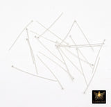 925 Sterling Silver Ball End Headpins, 14 20 Long Wire Round Ball Pins for Bead Inserts, AG# 3025 1.5 Inch long 1.5 mm Head