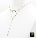 14 K Gold Filled Dap Bar Extender with Three 6 mm Cross Charms, 925 Sterling Silver Dap Bar Charms Extender Chains