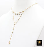 14 K Gold Filled Dap Bar Extender with Three 6 mm Cross Charms, 925 Sterling Silver Dap Bar Charms Extender Chains