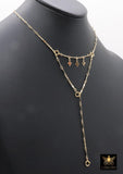 14 K Gold Filled Dap Bar Extender with Three 6 mm Cross Charms, 925 Sterling Silver Dap Bar Charms Extender Chains