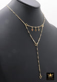 14 K Gold Filled Dap Bar Extender with Three 6 mm Cross Charms, 925 Sterling Silver Dap Bar Charms Extender Chains