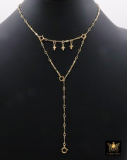 14 K Gold Filled Dap Bar Extender with Three 6 mm Cross Charms, 925 Sterling Silver Dap Bar Charms Extender Chains