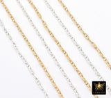 14 K Gold Filled Mariner Chains, 925 Silver Smooth Mariner CH# 905, Anchor Sequin Smooth Flat Chain