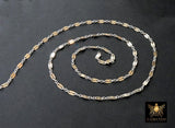 14 K Gold Filled Bar Mixed Metal Chain, 5.1 mm Two Tone 925 Sterling Silver Long and Short CH# 951, 2.3 mm Sequin Chain