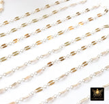 14 K Gold Filled Bar Mixed Metal Chain, 5.1 mm Two Tone 925 Sterling Silver Long and Short CH# 951, 2.3 mm Sequin Chain, By The Foot
