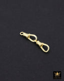 925 Sterling Silver Swivel Clasps, 13 mm or 16 mm Small Albert Push Clip Clip # 2829, Fob Watch Charm or Pendant Clips