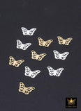 925 Sterling Silver Butterfly Charms, 14 K Gold Filled Minimalist Tiny Charms # 759, Connector Butterflies 7 x 10 mm