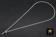 14 K Gold Filled Curb Chain Necklace, 925 Sterling Silver Swivel Fob Choker, Charms Necklace