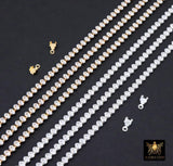 14 K Gold Filled CZ Chain, 3.1 mm 925 Sterling Silver Genuine Oval Baguette Cubic Zirconia CH# 930, By The Foot