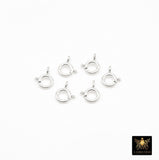 925 Sterling Silver Spring Ring Clasps, 7.0 mm Jewelry Large Findings # 3041, Stamped 925 with Closed Loop