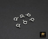 925 Sterling Silver Spring Ring Clasps, 7.0 mm Jewelry Large Findings # 3041, Stamped 925 with Closed Loop