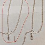 925 Sterling Silver Curb Chain Necklace, 14 K Gold Filled Swivel Fob Choker, Charms Necklace, Double Clasps Necklace