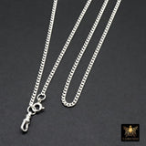 925 Sterling Silver Curb Chain Necklace, 14 K Gold Filled Swivel Fob Choker, Charms Necklace