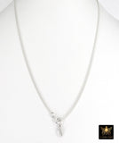 925 Sterling Silver Curb Chain Necklace, 14 K Gold Filled Swivel Fob Choker, Charms Necklace