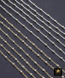 14 K Gold Filled Two Tone Satellite Chains, 925 Sterling Silver Mixed Metal 2.3 mm Rondelle Beads CH# 893, 1.4 mm Cable Chains CH# 898