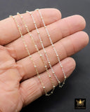 14 K Gold Filled Two Tone Satellite Chains, 925 Sterling Silver Mixed Metal 2.3 mm Rondelle Beads CH# 893, 1.4 mm Cable Chains CH# 898