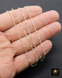14 K Gold Filled Two Tone Satellite Chains, 925 Sterling Silver Mixed Metal 2.3 mm Rondelle Beads CH# 893, 1.4 mm Cable Chains CH# 898