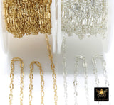 14 K Gold Fill Nugget Bar Chain, 925 Sterling Silver Long Short 2.5 mm Sequin CH# 877, 5.5 mm Hammer Starburst, Flat Drawn Chains CH# 935