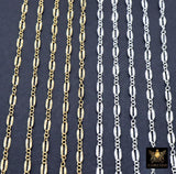 14 K Gold Fill Nugget Bar Chain, 925 Sterling Silver Long Short 2.5 mm Sequin CH# 877, 5.5 mm Hammer Starburst, Flat Drawn Chains CH# 935