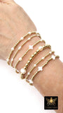 14 K Gold Filled Beaded White Connectors, Long Beaded Grade 5 Pearl and Gemstone Links # 3618, Permanent Jewelry Clover Half Bracelets