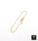 14 K Gold Filled Double Rolo Chain Bracelet, Rolo Chain Links #615, Rectangle Charm Stamped 14/20