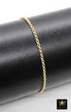14 K Gold Filled Double Rolo Chain Bracelet, Rolo Chain Links #615, Rectangle Charm Stamped 14/20