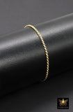 14 K Gold Filled Double Rolo Chain Bracelet, Rolo Chain Links #615, Rectangle Charm Stamped 14/20