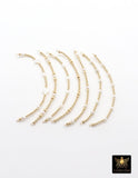 14 K Gold Filled Beaded White Connectors, Long Beaded Grade 5 Pearl and Gemstone Links # 3618, Permanent Jewelry Clover Half Bracelets