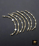 14 K Gold Filled Beaded White Connectors, Long Beaded Grade 5 Pearl and Gemstone Links # 3618, Permanent Jewelry Clover Half Bracelets