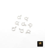 925 Sterling Silver Spring Ring Clasps, 7.0 mm Jewelry Large Findings # 3041, Stamped 925 with Closed Loop