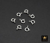 925 Sterling Silver Spring Ring Clasps, 7.0 mm Jewelry Large Findings # 3041, Stamped 925 with Closed Loop