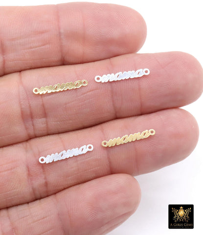 14 K Gold Filled Mama Connector, 925 Sterling Silver Mom Links # 3113, Script 18 mm Dainty Mothers Day Gifts, Mama Word, Permanent Jewelry