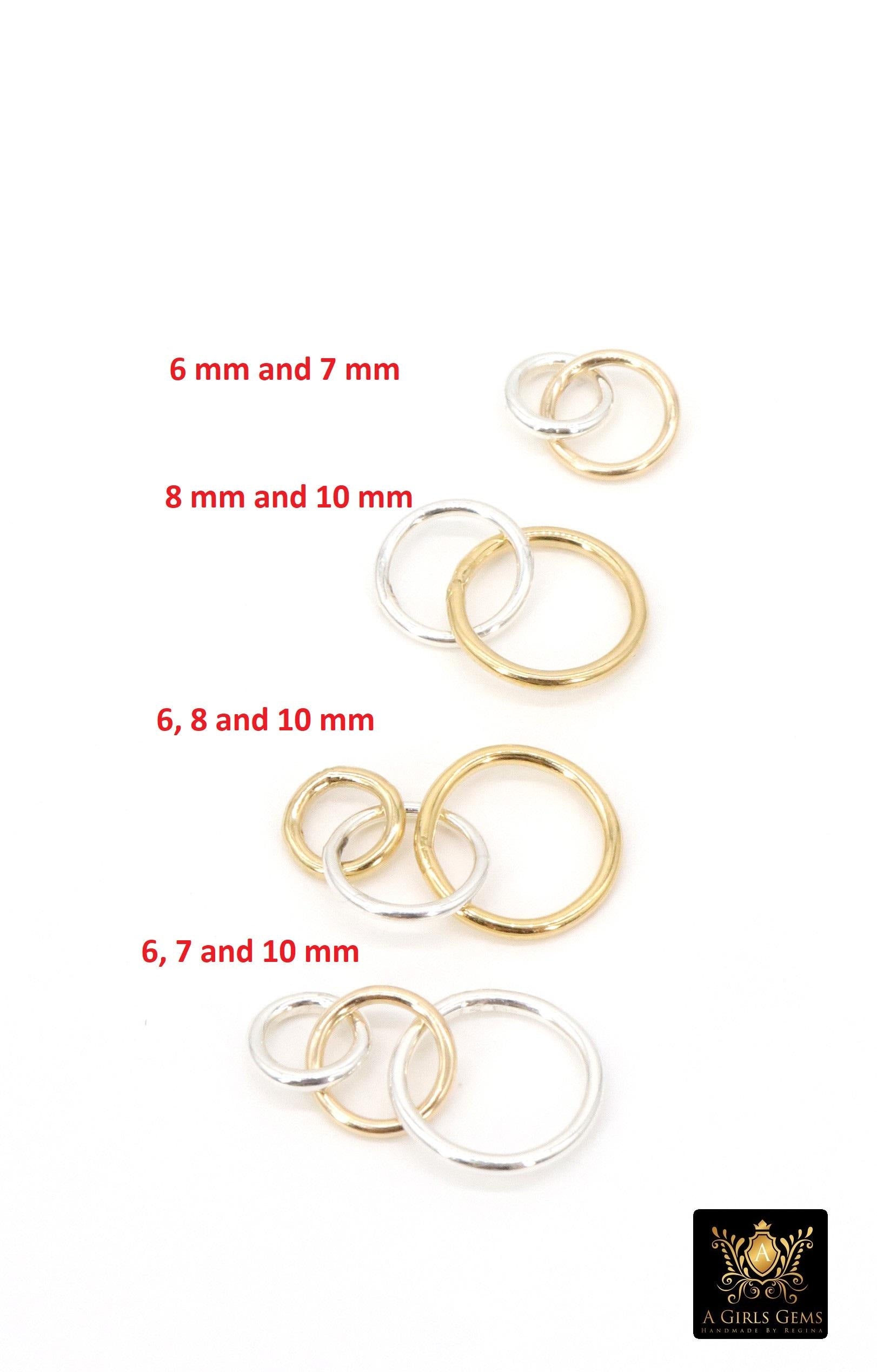 Mixed Metal Solder Rings, 14 K Gold Filled 3 Ring and 2 Ring Infinity Rings, 925 Sterling Silver Soldered Linking Rings