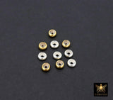 925 Sterling Silver Slider Beads, 14 K Gold Filled Dainty Chain Silicon Stopper Beads # , 5.0 mm