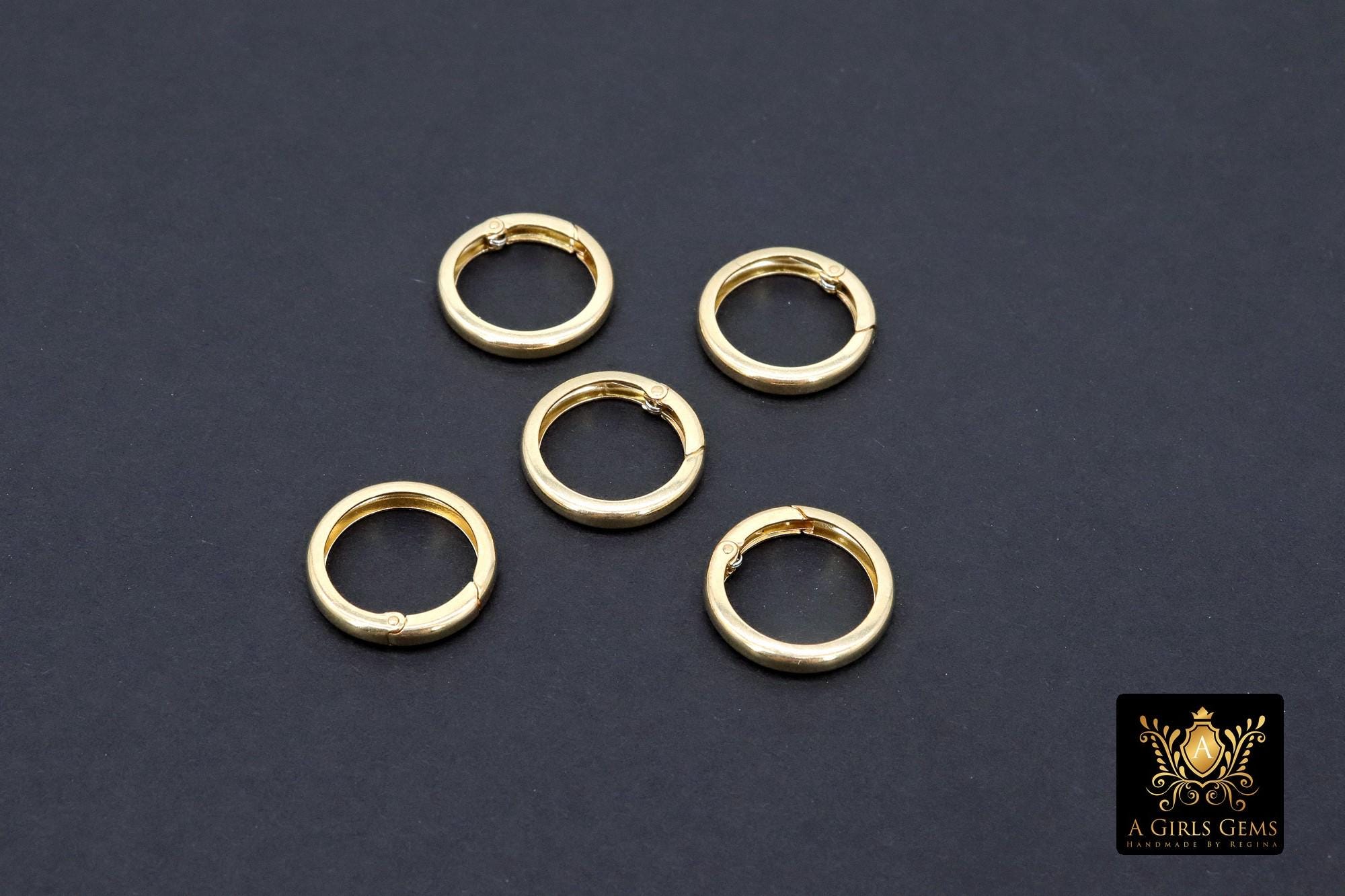 14 Gold Filled Round Push Clasp, 10 mm 12 mm 14 mm Small Gold # 715, Gold Clip Connector, Stamped 14/20 Gold Filled Spring Clip Findings