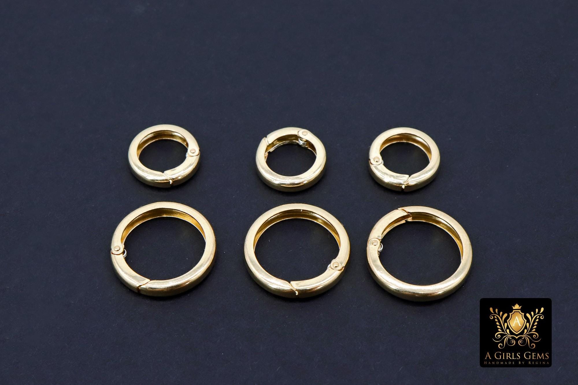 14 Gold Filled Round Push Clasp, 10 mm 12 mm 14 mm Small Gold # 715, Gold Clip Connector, Stamped 14/20 Gold Filled Spring Clip Findings