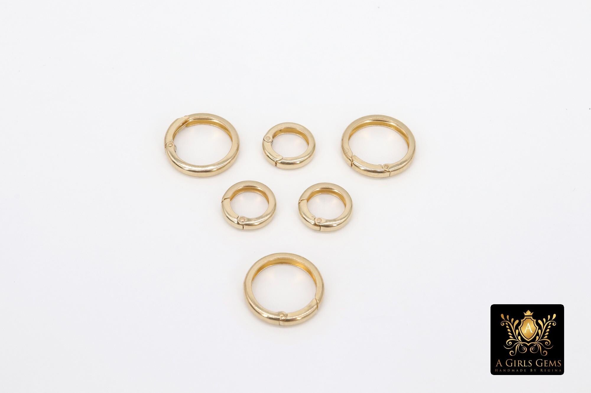 14 Gold Filled Round Push Clasp, 10 mm 12 mm 14 mm Small Gold # 715, Gold Clip Connector, Stamped 14/20 Gold Filled Spring Clip Findings