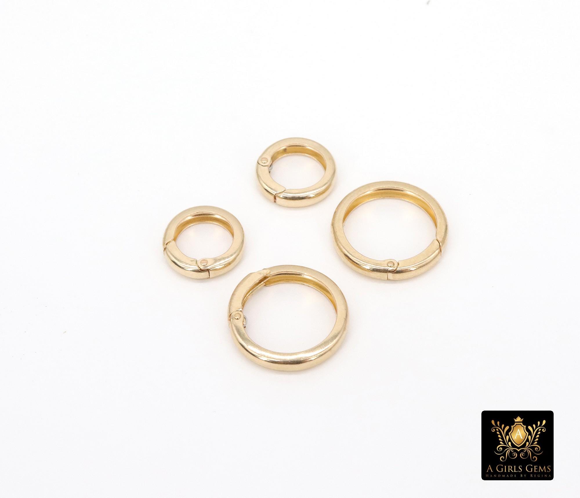 14 Gold Filled Round Push Clasp, 10 mm 12 mm 14 mm Small Gold # 715, Gold Clip Connector, Stamped 14/20 Gold Filled Spring Clip Findings