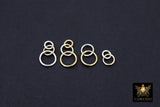 Mixed Metal Solder Rings, 14 K Gold Filled 3 Ring and 2 Ring Infinity Rings, 925 Sterling Silver Soldered Linking Rings