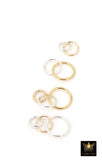 Mixed Metal Solder Rings, 14 K Gold Filled 3 Ring and 2 Ring Infinity Rings, 925 Sterling Silver Soldered Linking Rings