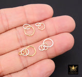 Mixed Metal Solder Rings, 14 K Gold Filled 3 Ring and 2 Ring Infinity Rings, 925 Sterling Silver Soldered Linking Rings