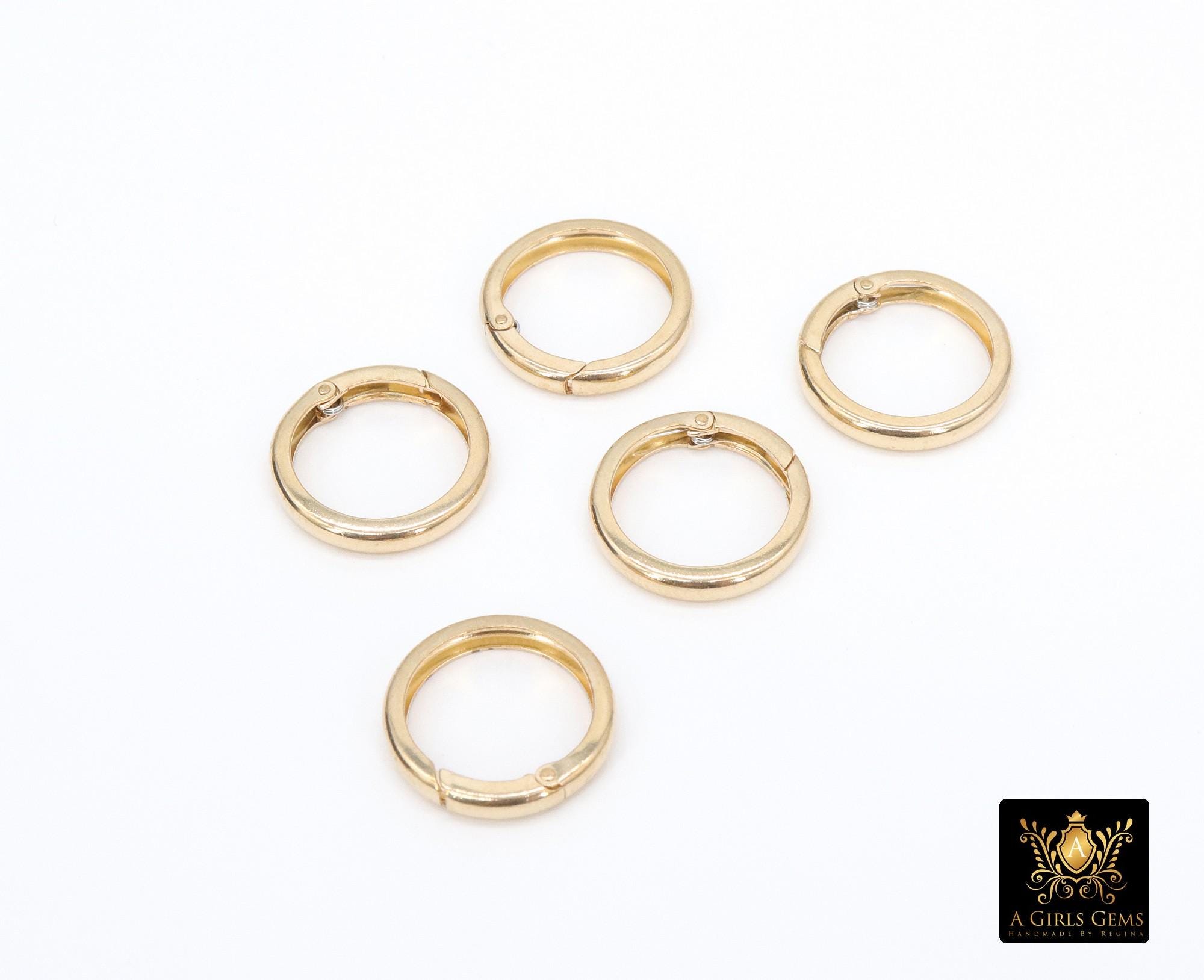 14 Gold Filled Round Push Clasp, 10 mm 12 mm 14 mm Small Gold # 715, Gold Clip Connector, Stamped 14/20 Gold Filled Spring Clip Findings