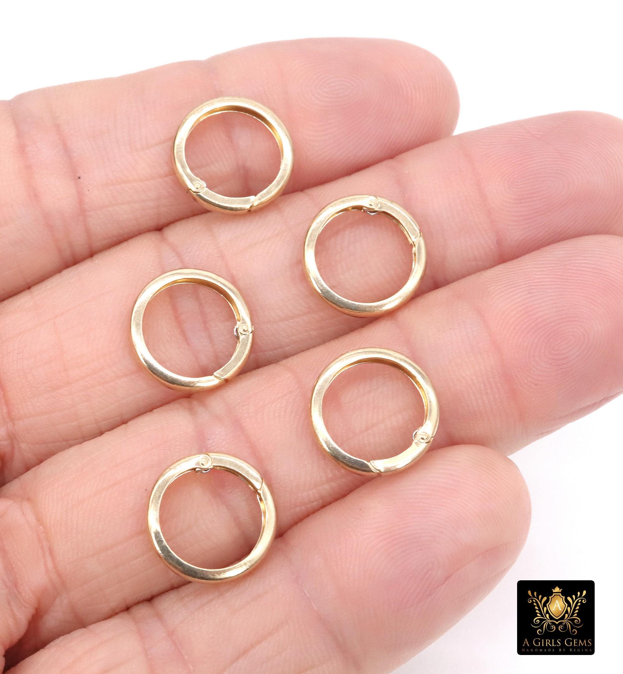 14 Gold Filled Round Push Clasp, 10 mm 12 mm 14 mm Small Gold # 715, Gold Clip Connector, Stamped 14/20 Gold Filled Spring Clip Findings