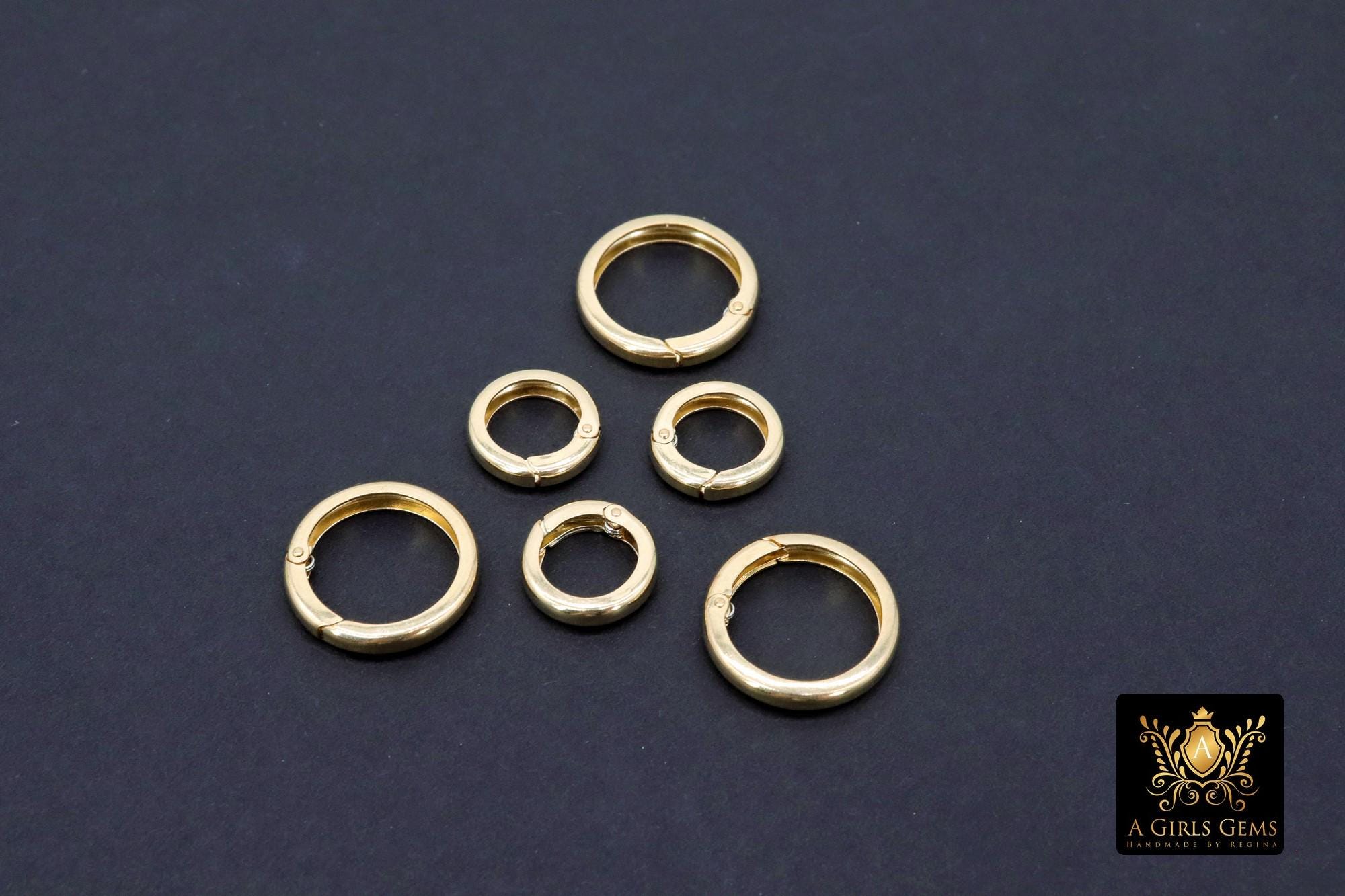 14 Gold Filled Round Push Clasp, 10 mm 12 mm 14 mm Small Gold # 715, Gold Clip Connector, Stamped 14/20 Gold Filled Spring Clip Findings