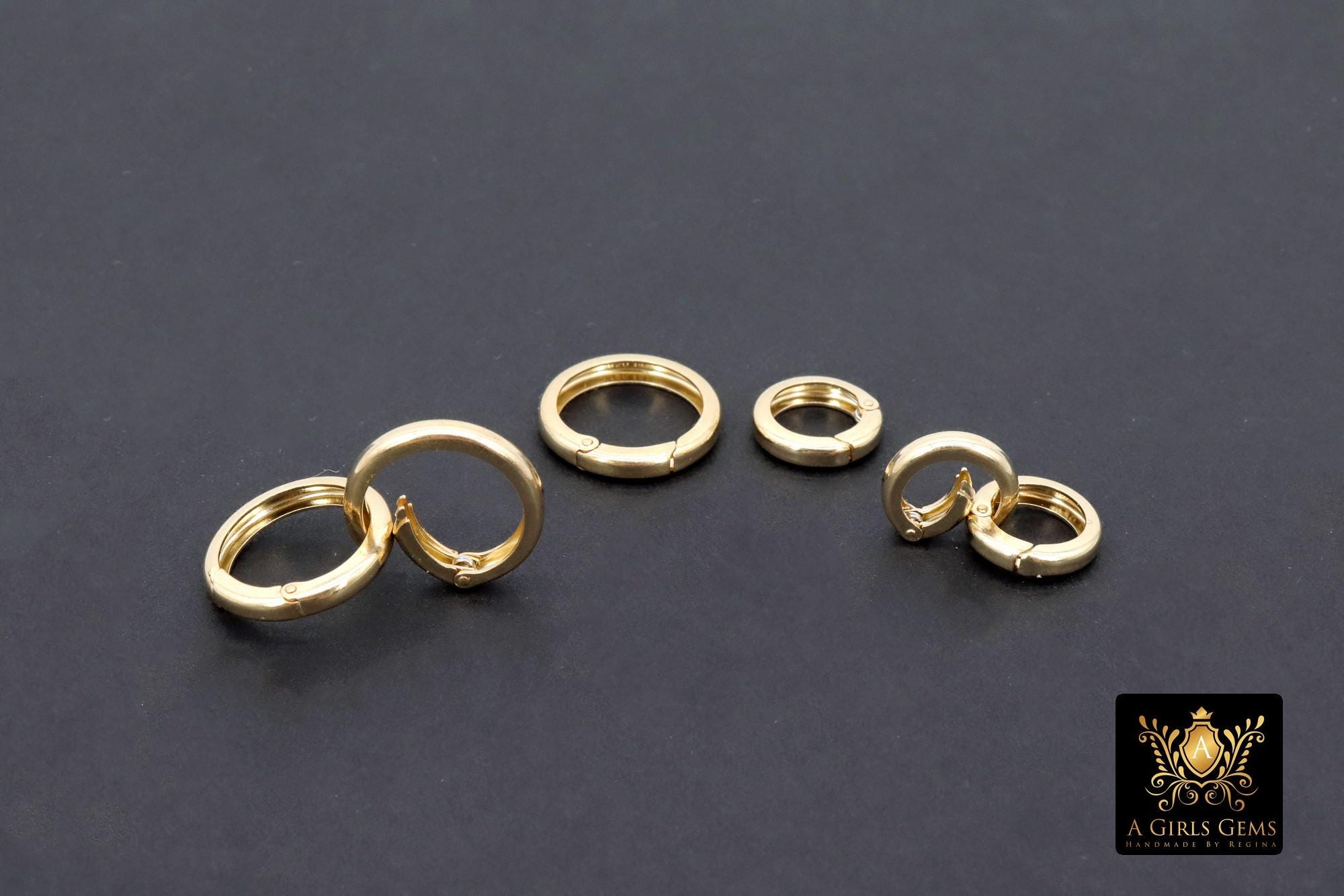 14 Gold Filled Round Push Clasp, 10 mm 12 mm 14 mm Small Gold # 715, Gold Clip Connector, Stamped 14/20 Gold Filled Spring Clip Findings