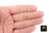 14 K Gold Linked Ring Necklace, 925 Sterling Silver Double Circle Infinity Chokers #684, Adjustable Eternity Forever Jewelry