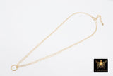14 K Gold Linked Ring Necklace, 925 Sterling Silver Double Circle Infinity Chokers #684, Adjustable Eternity Forever Jewelry