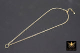 14 K Gold Linked Ring Necklace, 925 Sterling Silver Double Circle Infinity Chokers #684, Adjustable Eternity Forever Jewelry